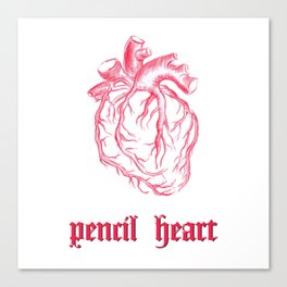 Pencil heart, illustration of a heart Canvas Print