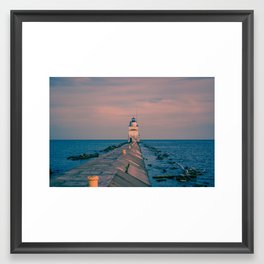Breakwater Lighthouse Manitowoc Wisconsin Lake Michigan Light Station Framed Art Print