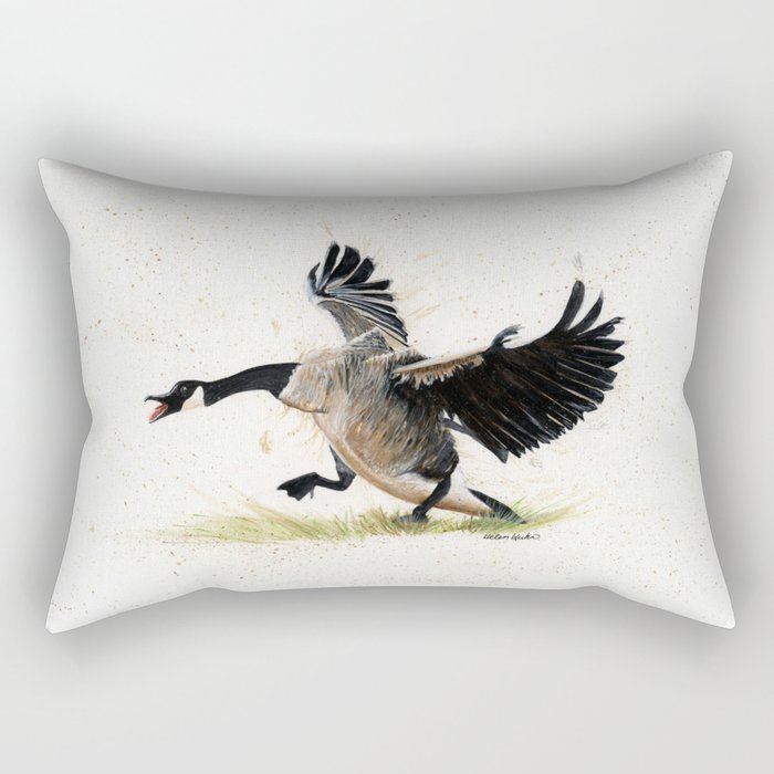 Cranky Goose - watercolor art, bird, animals Rectangular Pillow