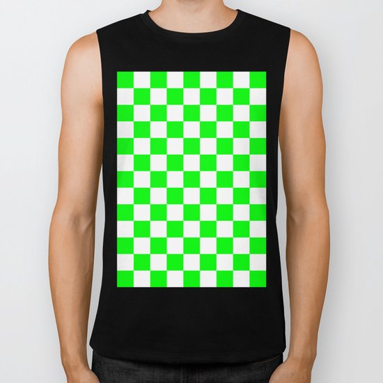 Checker (Green/White) Biker Tank