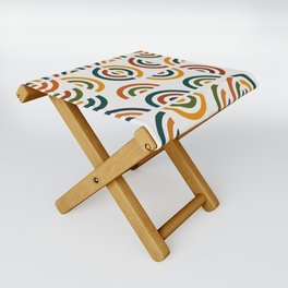 Mid century multicolor retro shapes 4 Folding Stool