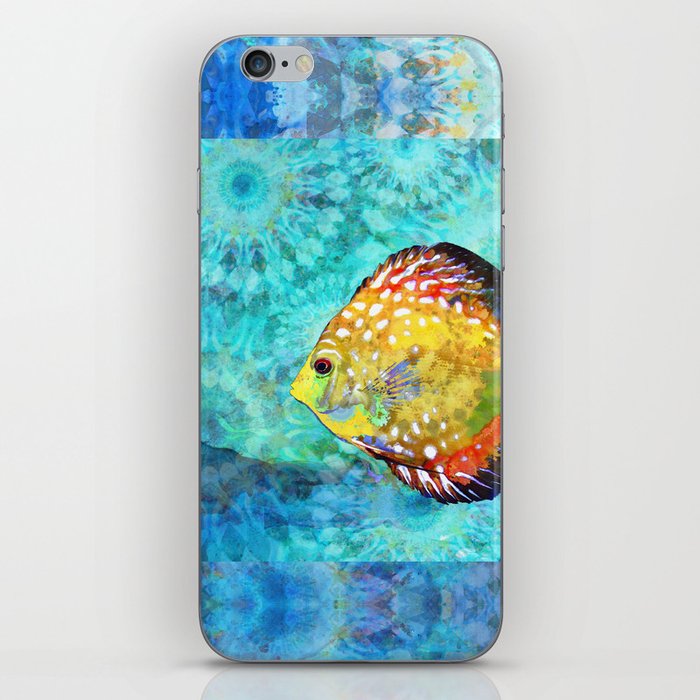 Fresh Water - Colorful Tropical Discus Fish Art iPhone Skin