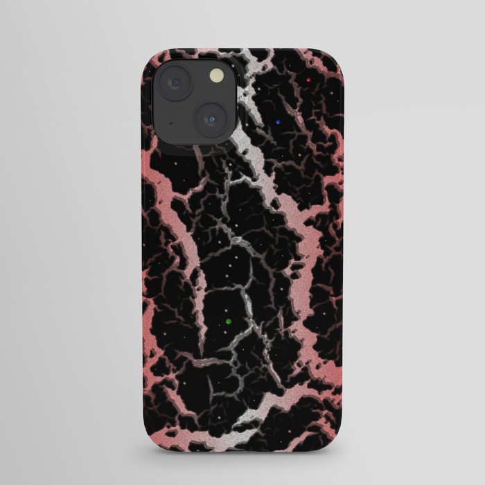 Cracked Space Lava - Red/White iPhone Case