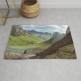 Highlands Solitude Rug | River, Scenic, Painting, Mountains, Loch, Scottish, Stonebridge, Hills, Highlands, View 