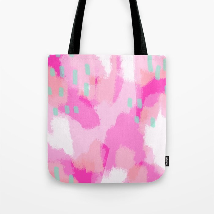 amelia - Pink Abstract Digital Painting Tote Bag