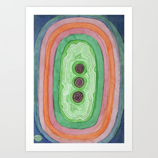 Fruit With Three Seeds Art Print