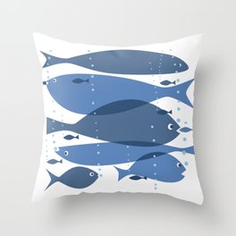 1 fish blue fish Throw Pillow
