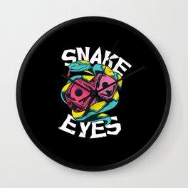 Snake eyes dice best gift Wall Clock