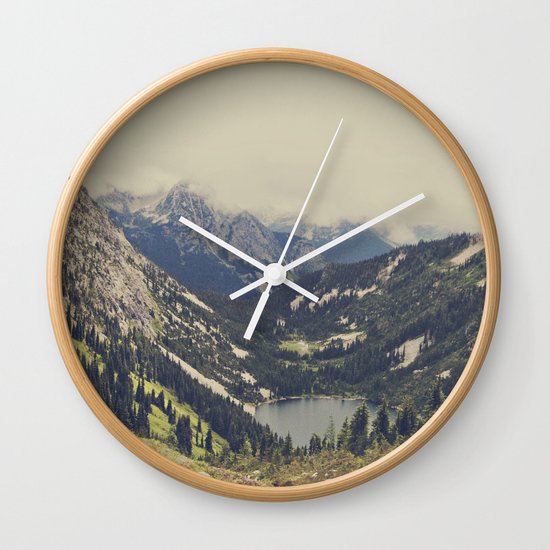 Mountain Flowers Wall Clock