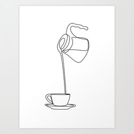 Coffee One Line Art Art Print