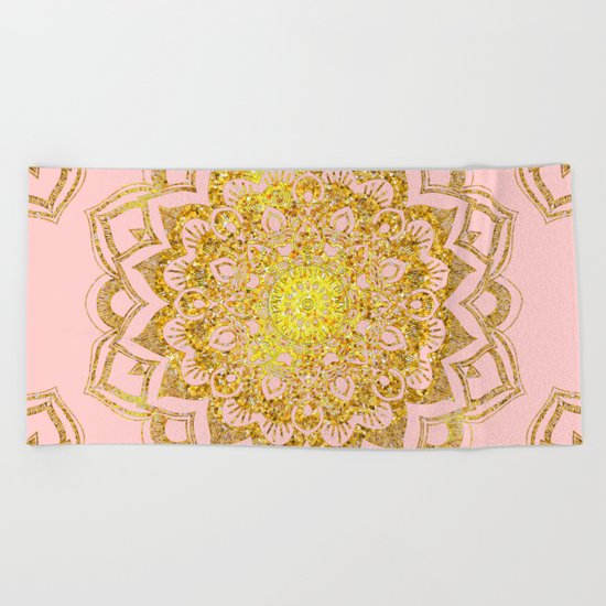 Golden Mandala i Beach Towel