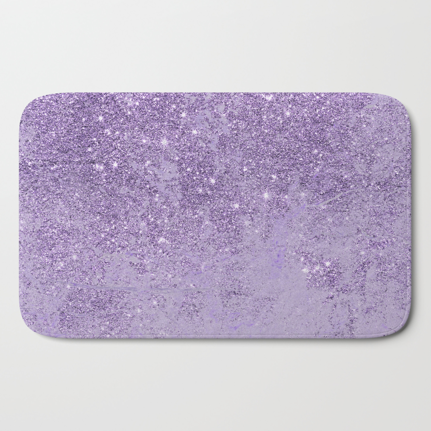 Modern Elegant Lavender Lilac Glitter Marble Bath Mat By
