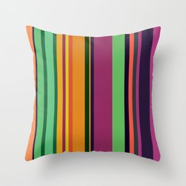 very dark blue and green colored stripes Throw Pillow