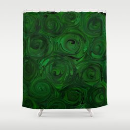 Emerald Green Roses Shower Curtain