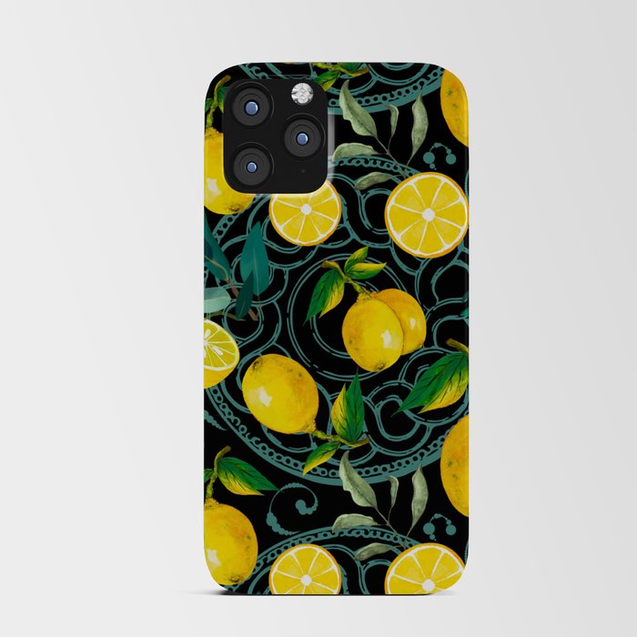 Summer, citrus ,Sicilian style ,lemon fruit pattern  iPhone Card Case