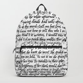 Love Letter Shakespeare Romeo & Juliet Pattern Backpack