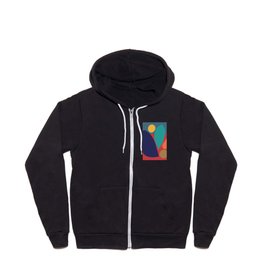 Contemporary Abstract Shapes in Saturated Earthy Hues Zip Hoodie