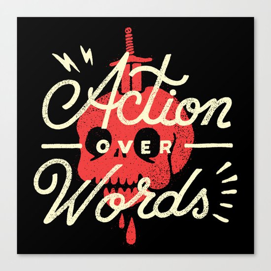 Action Over Words Canvas Print