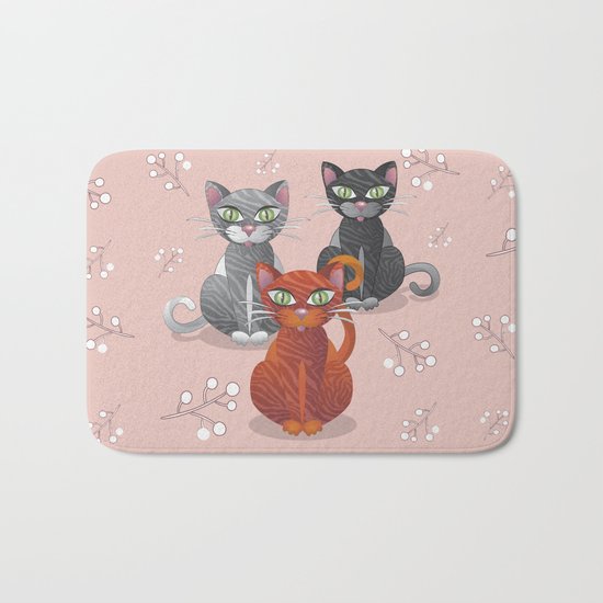 Three nice tiger cats Bath Mat