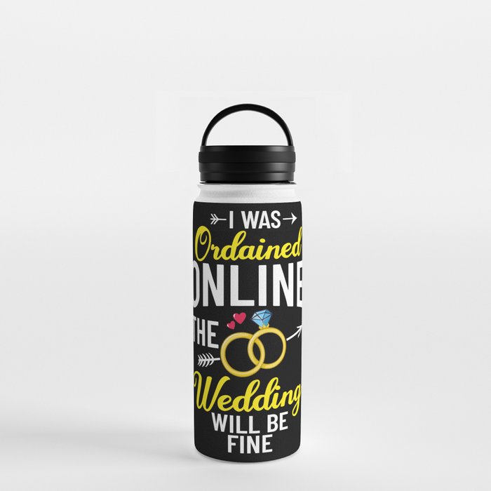Wedding Officiant Marriage Minister Funny Pastor Water Bottle