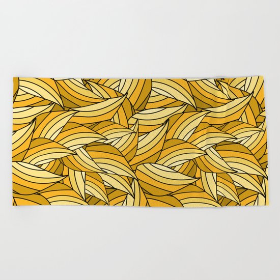 PRIMROSE YELLOW LEAVES B (abstract flowers nature) Beach Towel