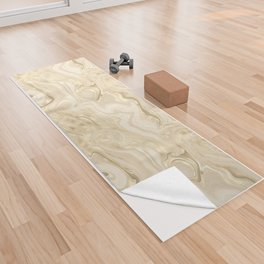 Glam Soft Gold Agate Swirl Texture Yoga Towel