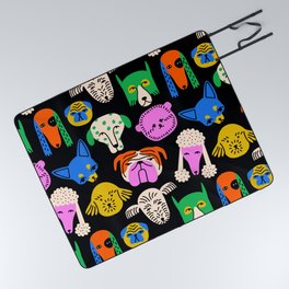 Funny colorful dog cartoon pattern Picnic Blanket