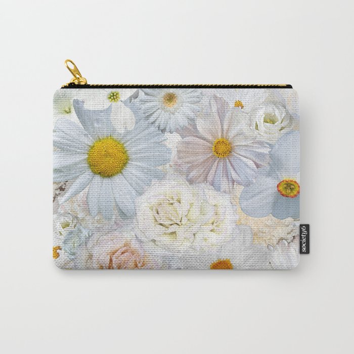 white floral bouquet mixed flower pattern Carry-All Pouch
