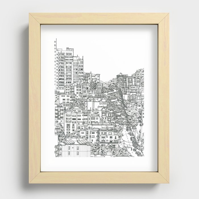 Lombard Street in San Francisco Recessed Framed Print