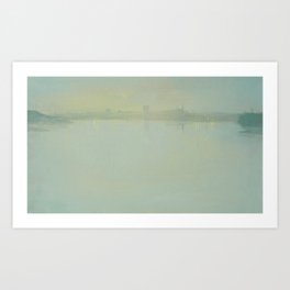Misty Morning By The River Art Print