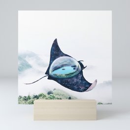 Space Manta Ray Mini Art Print
