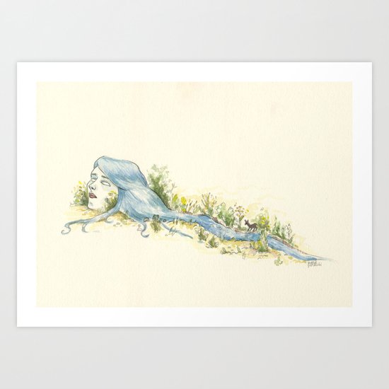 Hair River Art Print