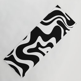 Liquid Swirl Abstract Pattern in Black and White Yoga Mat | 60S, Curated, Cool, 70S, Boho, Black And White, Modern, Monochrome, Pop Art, Swirl 