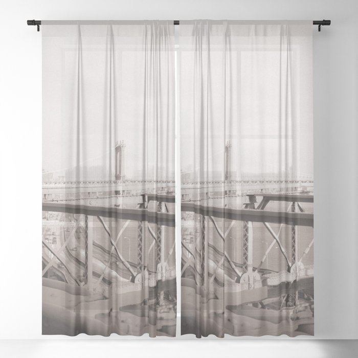 New York City Photography East River Views  Sheer Curtain