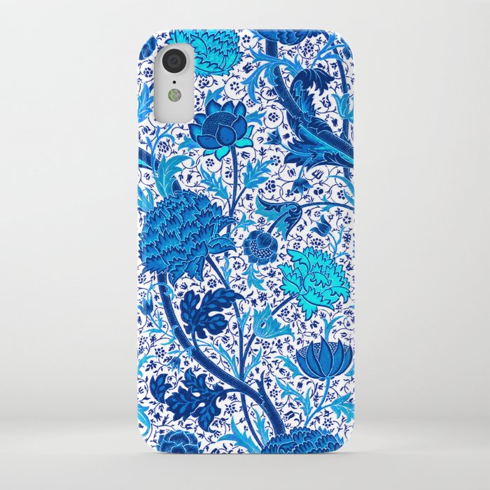 William Morris Jacobean Floral, Cobalt Blue iPhone Case