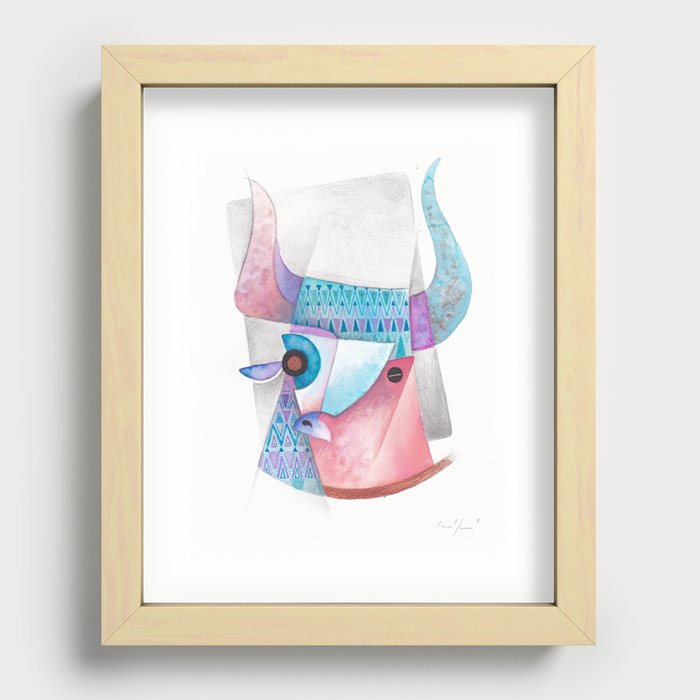 Cubist Bull 3 Recessed Framed Print
