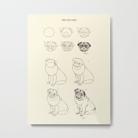 How to Draw The Pug Life Metal Print