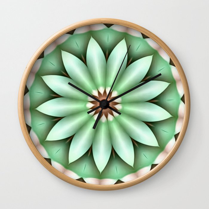 Green in Dimension Flower Kaleidoscope Wall Clock