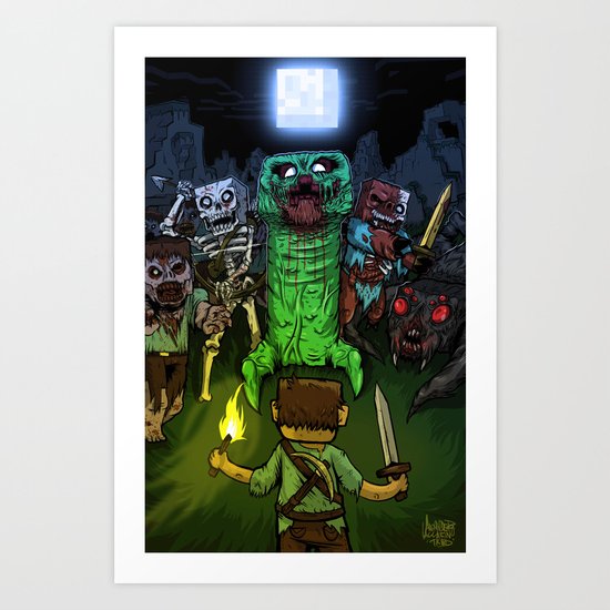 "Bring on the Night" Minecraft Illustration Art Print