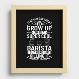 Barista Coffee Machine Coffeemaker Espresso Milk Recessed Framed Print