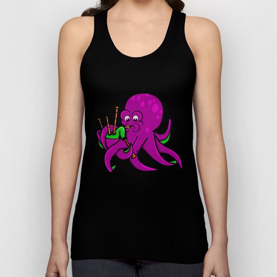 Octopus Playing The Bagpipes Unisex Tank Top