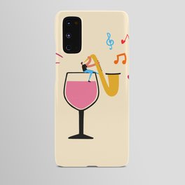 without a glass of wine there is no good jazz music Android Case