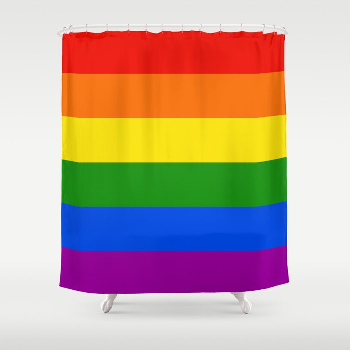 Rainbow Stripes Shower Curtain By Wm Society6 Rainbow Stripes Shower Curtain