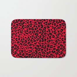 Red leopard print Bath Mat