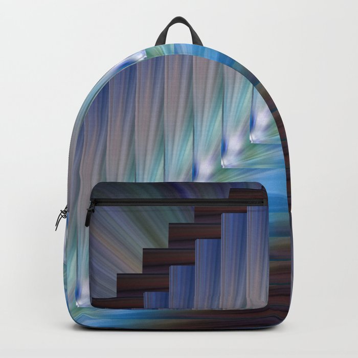 Feathered Blue Diagonal Backpack