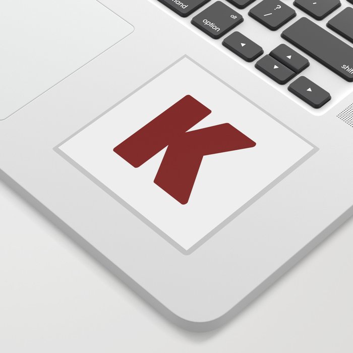 K (Maroon & White Letter) Sticker