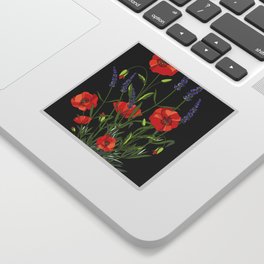Poppies & Lavendar Sticker