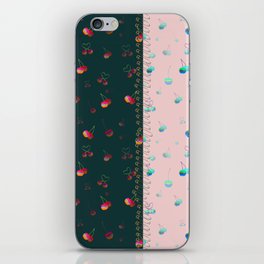 Rainbow cherries colour blocking iPhone Skin