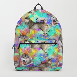 Husky Brightly Colored and Paint Splattered Backpack