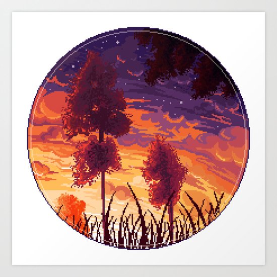 Sunset Aesthetic Art Print By Erien Society6